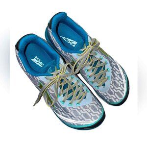 Altra Women’s Torin IQ Zero Drop sz 9 Green Blue Gray Geometric